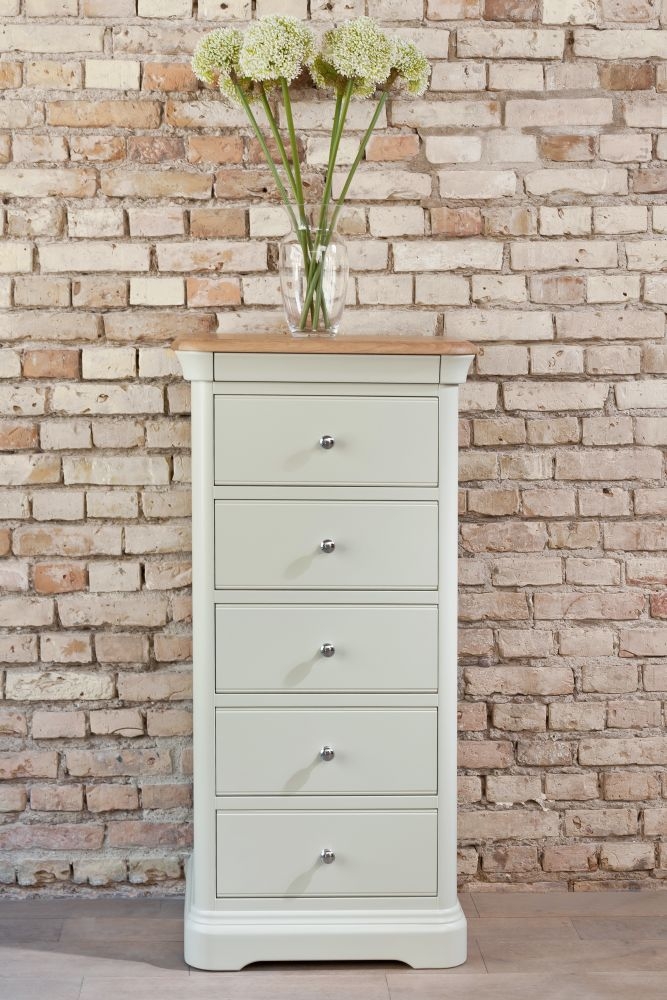 Product photograph of Tch Cromwell 5 Drawer Chest - Oak And Painted from Choice Furniture Superstore.