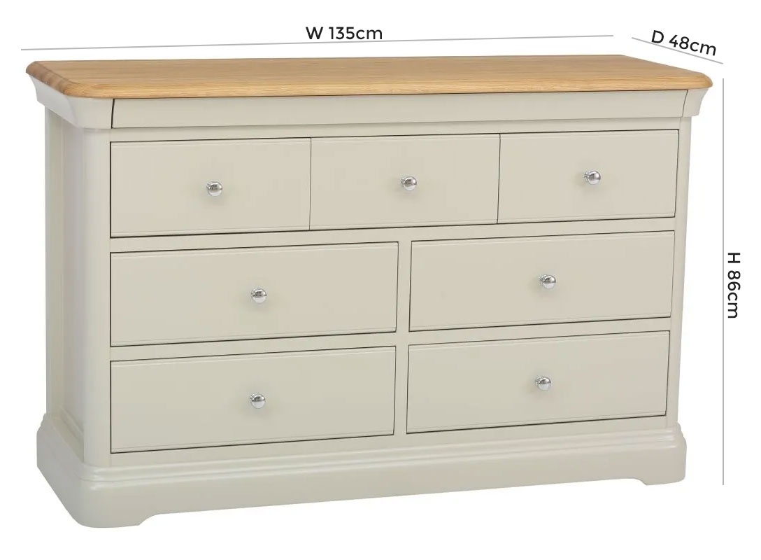 Product photograph of Tch Cromwell 4 3 Drawer Chest - Oak And Painted from Choice Furniture Superstore.