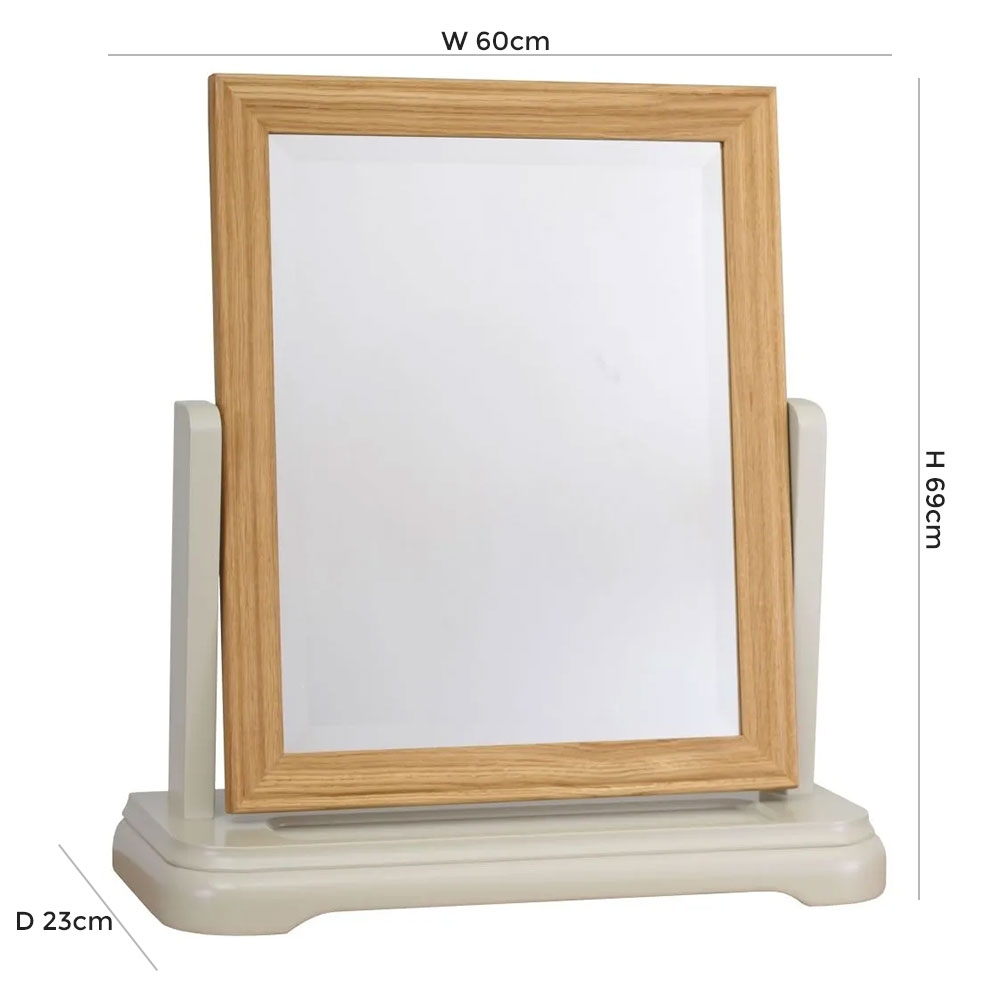 Product photograph of Tch Cromwell Dressing Mirror - Oak And Painted from Choice Furniture Superstore.