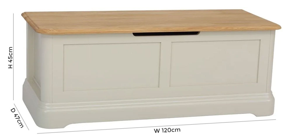 Product photograph of Tch Cromwell Blanket Chest - Oak And Painted from Choice Furniture Superstore.