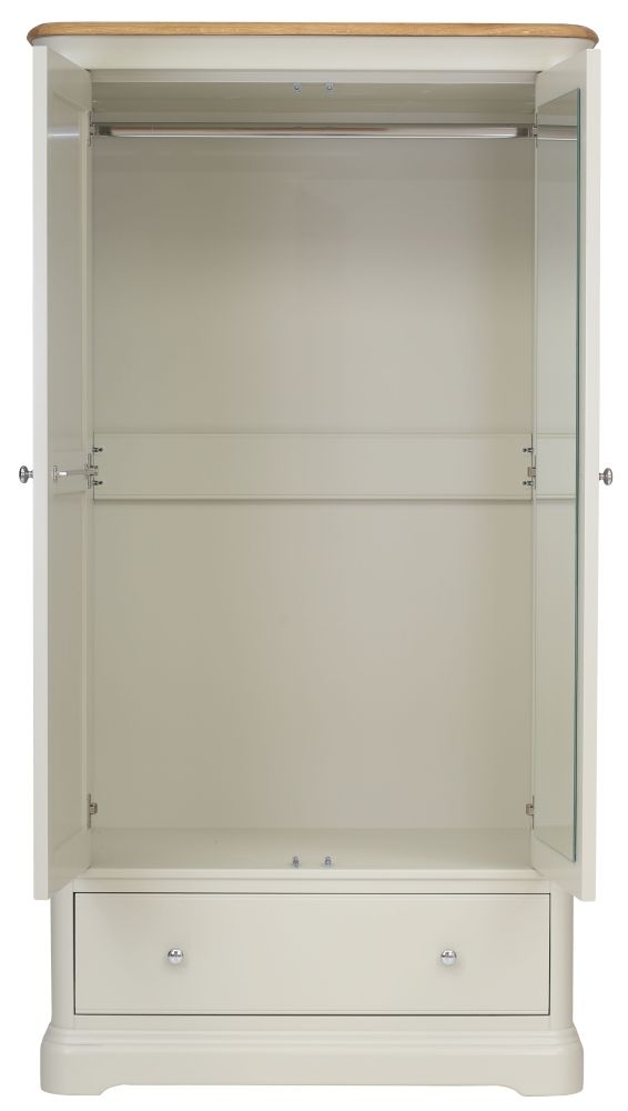 Product photograph of Tch Cromwell 2 Door 1 Drawer Wardrobe - Oak And Painted from Choice Furniture Superstore.