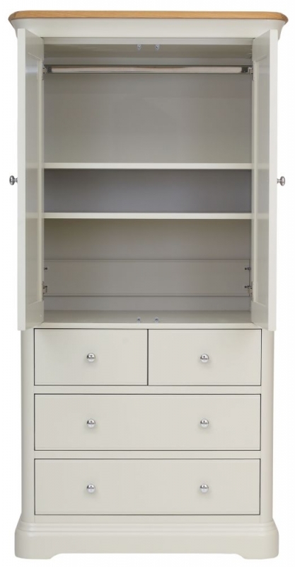 Product photograph of Tch Cromwell 2 Door 4 Drawer Linen Chest - Oak And Painted from Choice Furniture Superstore.