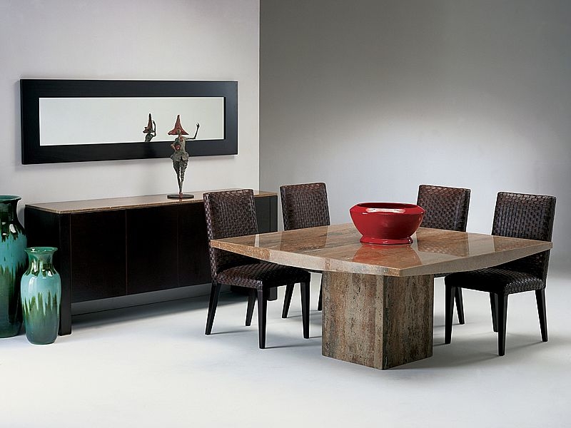 Product photograph of Stone International Roma Boat Edge Marble Dining Table from Choice Furniture Superstore.
