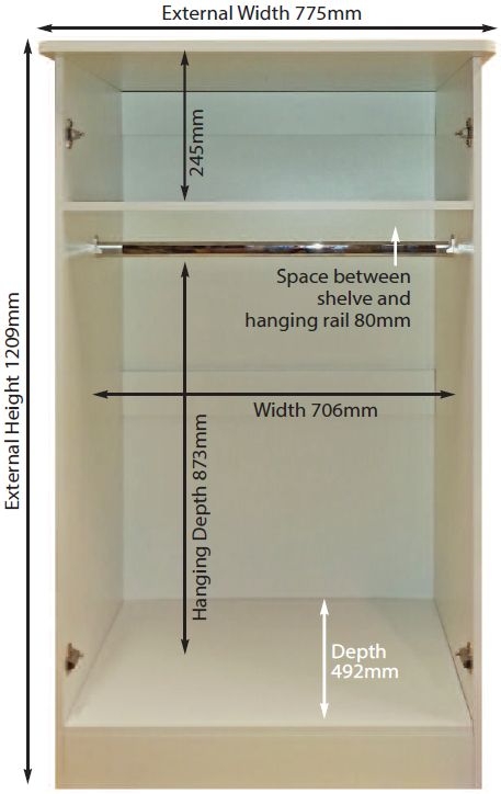 Product photograph of Pembroke White Gloss Midi Wardrobe from Choice Furniture Superstore.