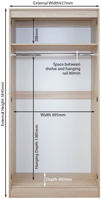 Product photograph of Pembroke White Gloss 2 Door Plain Wardrobe - H 182 4cm from Choice Furniture Superstore.