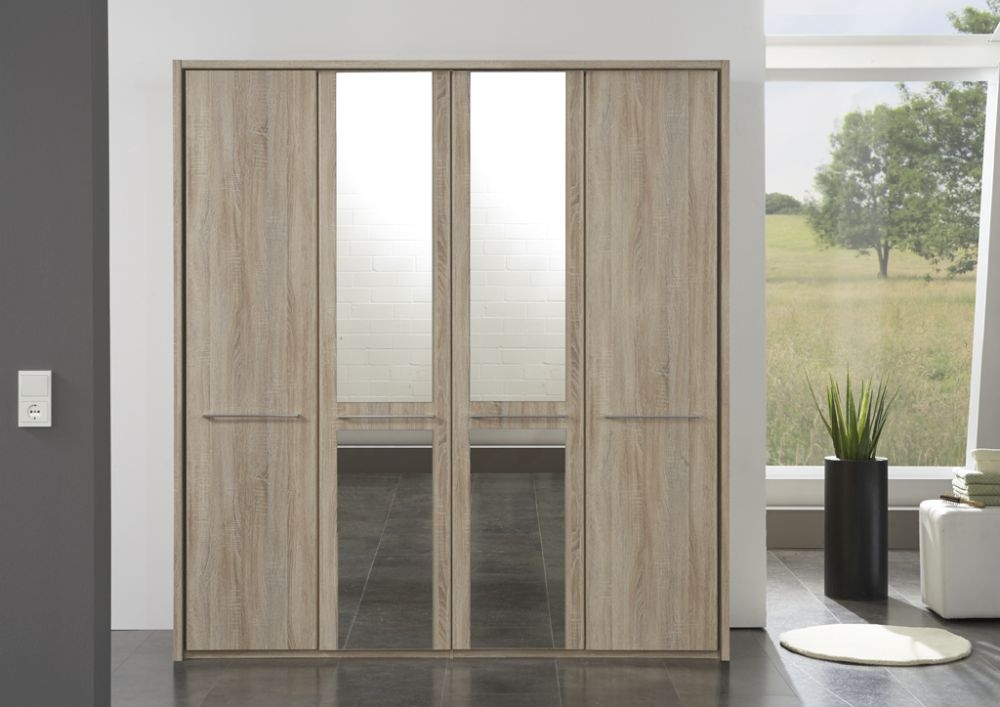 Product photograph of Dakar 2 Wardrobes With Passe-partout Frame And Silver Handles from Choice Furniture Superstore.