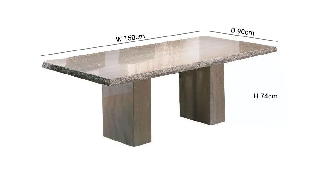 Product photograph of Stone International Roma Chiseled Edge Marble Dining Table from Choice Furniture Superstore.