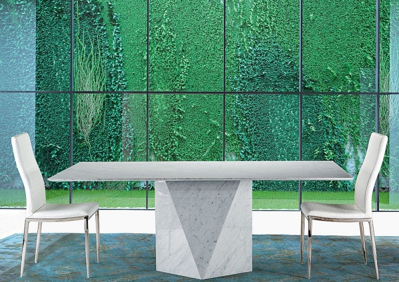 Product photograph of Stone International Freedom Marble Dining Table from Choice Furniture Superstore.