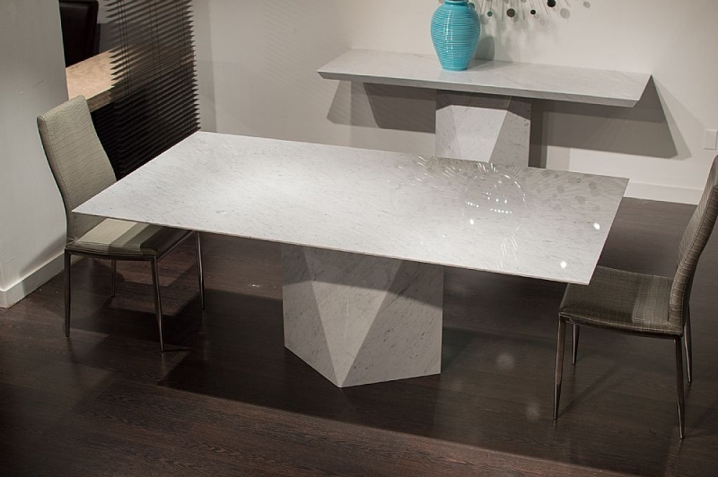 Product photograph of Stone International Freedom Marble Dining Table from Choice Furniture Superstore.