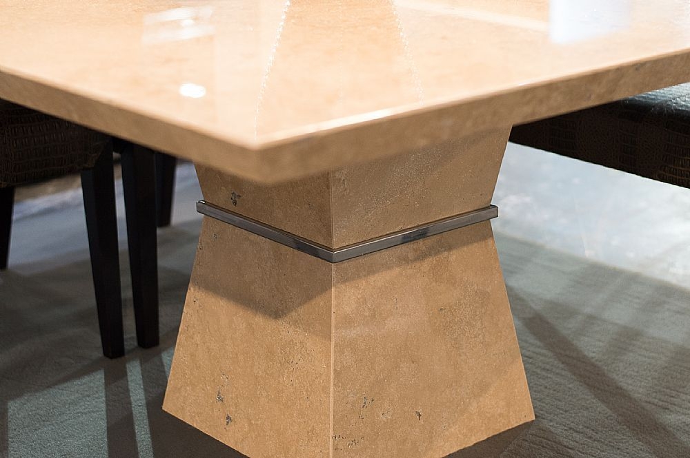 Product photograph of Stone International Clepsy Plus Marble Square Dining Table - 6 Seater from Choice Furniture Superstore.