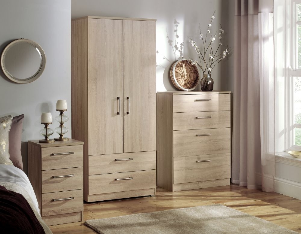 Product photograph of Devon 2 Door 2 Drawer Wardrobe from Choice Furniture Superstore.