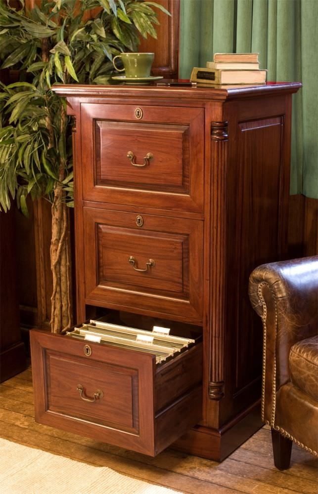Product photograph of La Roque Mahogany 3 Drawer Filing Cabinet from Choice Furniture Superstore.