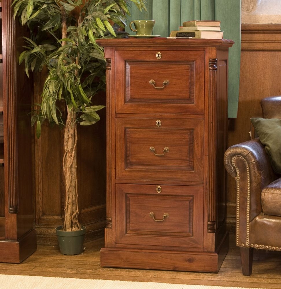 Product photograph of La Roque Mahogany 3 Drawer Filing Cabinet from Choice Furniture Superstore.