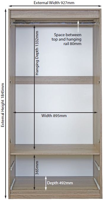 Product photograph of Pembroke Cream 2 Door 2 Drawer Wardrobe from Choice Furniture Superstore.