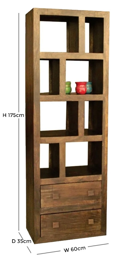 Product photograph of Yoga Dark Wood Multi Shelf Tall Display Unit from Choice Furniture Superstore.