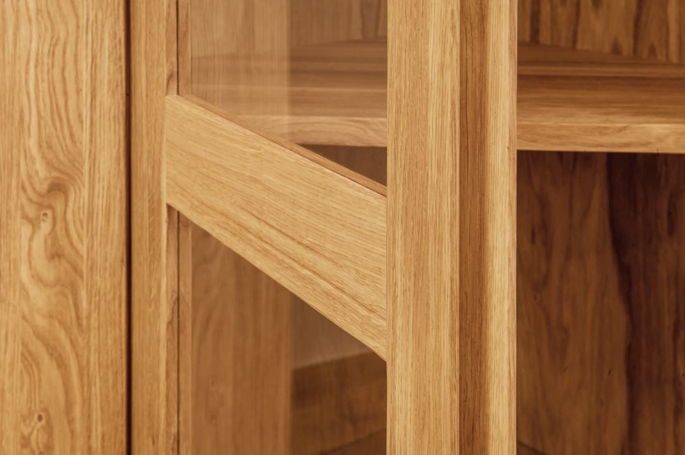 Product photograph of Clemence Richard Massive Oak Small Display Cabinet from Choice Furniture Superstore.