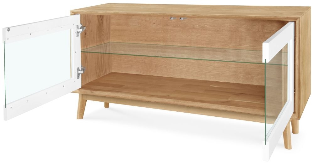 Product photograph of Clemence Richard Modena Oak 2 Door Tv Unit from Choice Furniture Superstore.