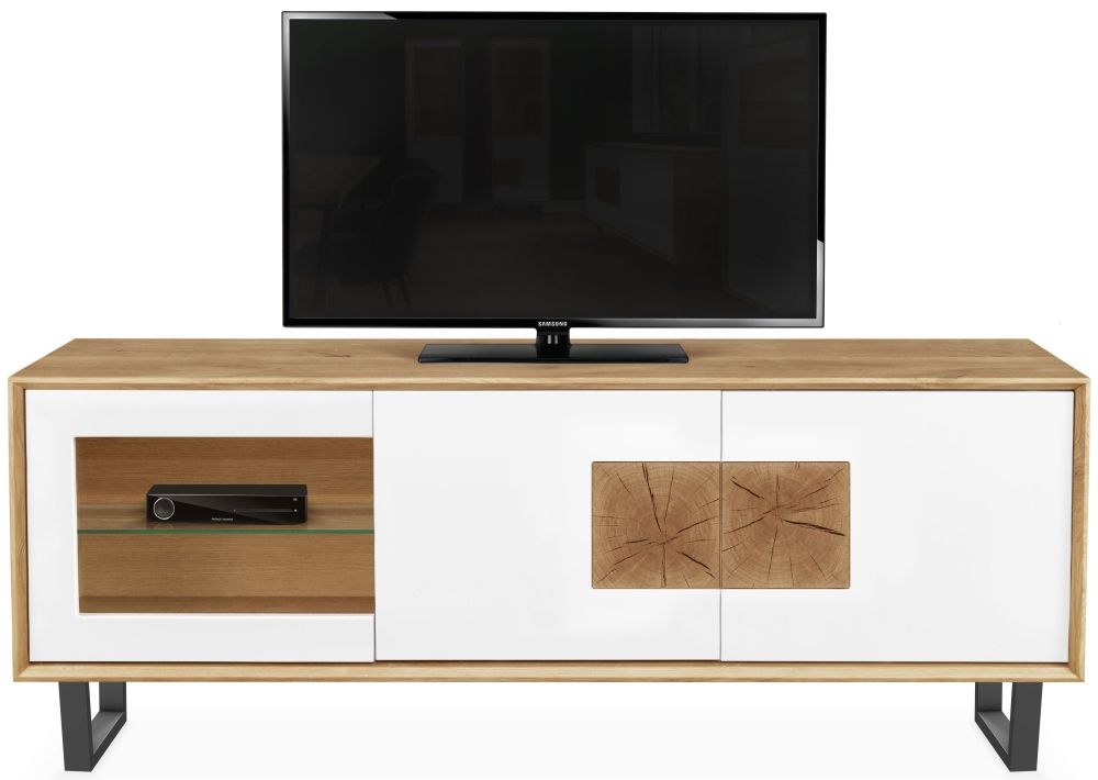 Product photograph of Clemence Richard Modena Oak 3 Door Tv Unit from Choice Furniture Superstore.