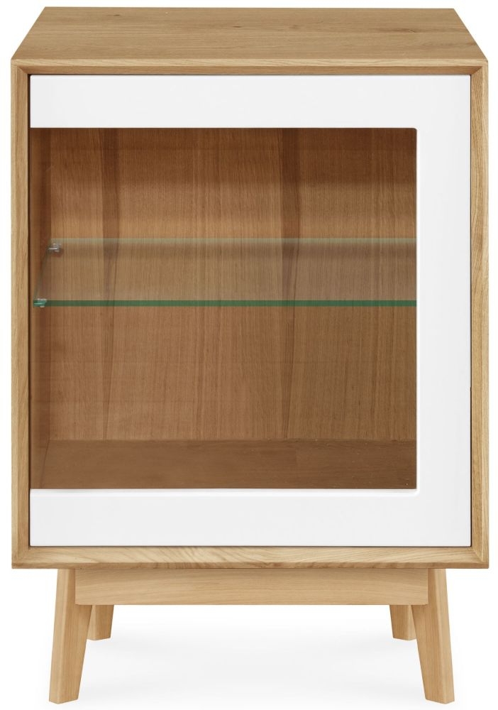 Product photograph of Clemence Richard Modena Oak 1 Glass Door Cabinet from Choice Furniture Superstore.