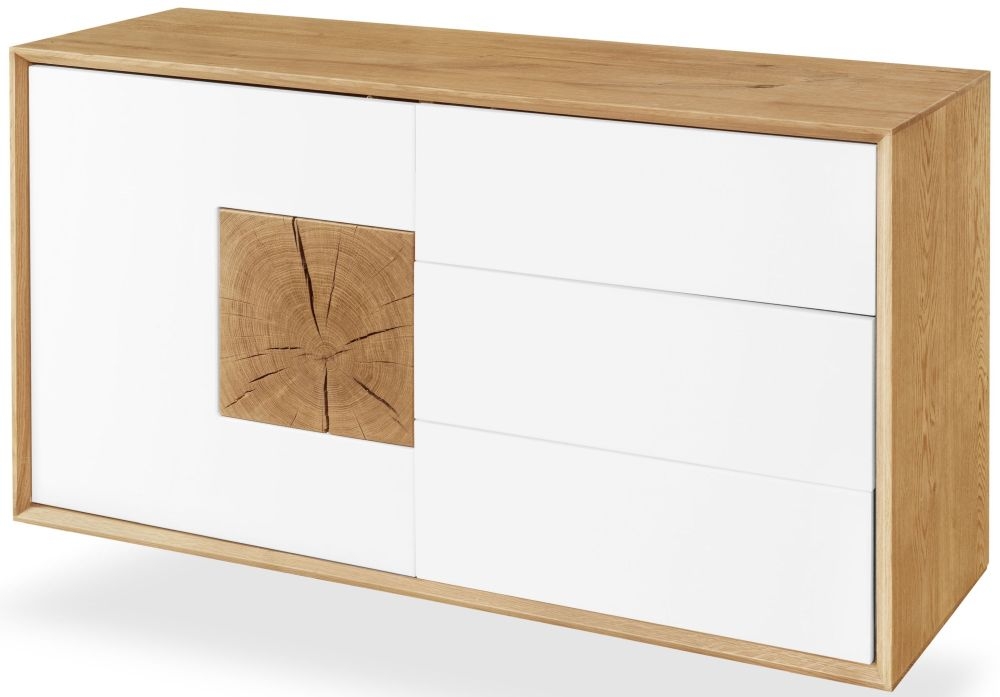 Product photograph of Clemence Richard Modena Oak 1 Door Combi Medium Sideboard from Choice Furniture Superstore.