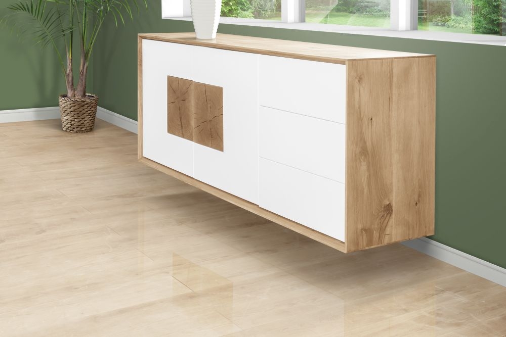 Product photograph of Clemence Richard Modena Oak 2 Door Large Sideboard from Choice Furniture Superstore.