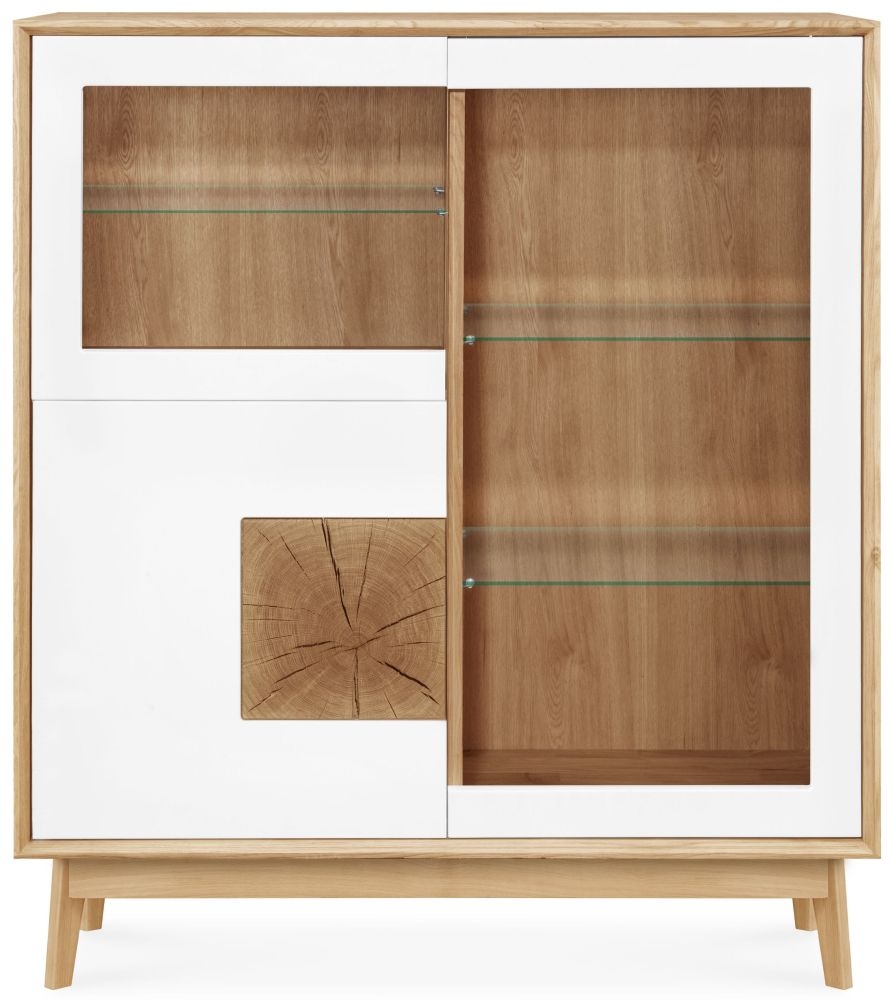 Product photograph of Clemence Richard Modena Oak 3 Door Display Cabinet from Choice Furniture Superstore.