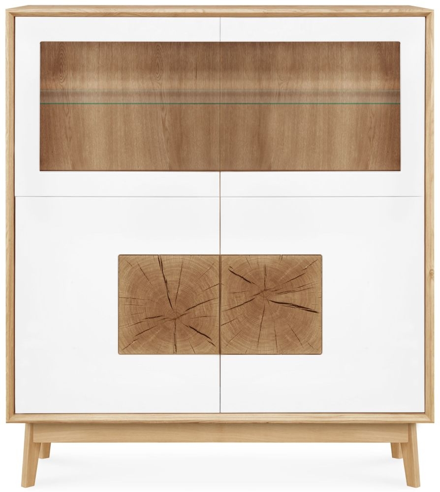 Product photograph of Clemence Richard Modena Oak 4 Door Display Cabinet from Choice Furniture Superstore.