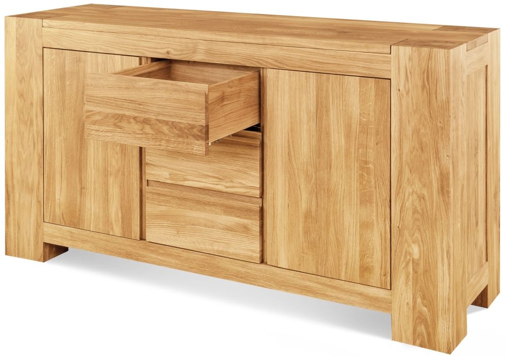 Product photograph of Clemence Richard Massive Oak Medium Sideboard from Choice Furniture Superstore.