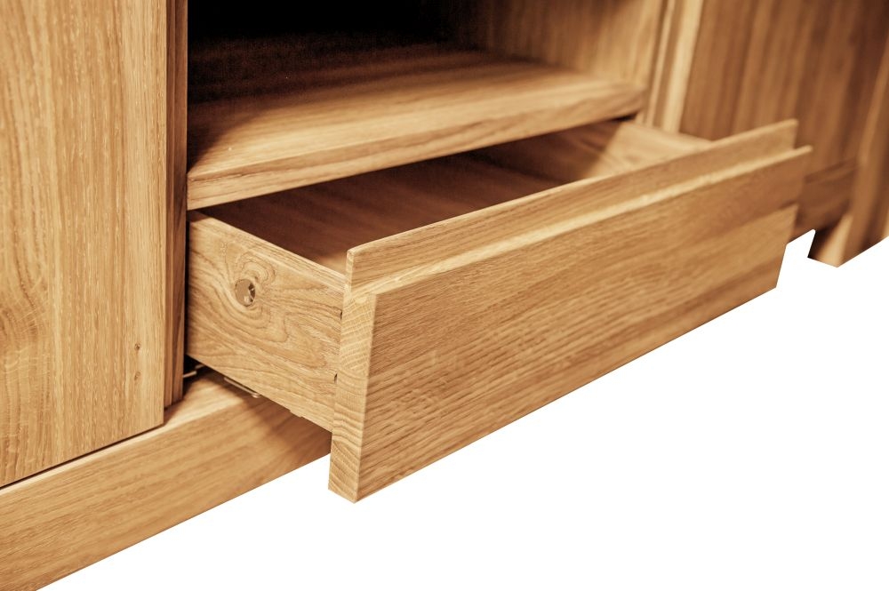 Product photograph of Clemence Richard Massive Oak Large Tv Unit from Choice Furniture Superstore.