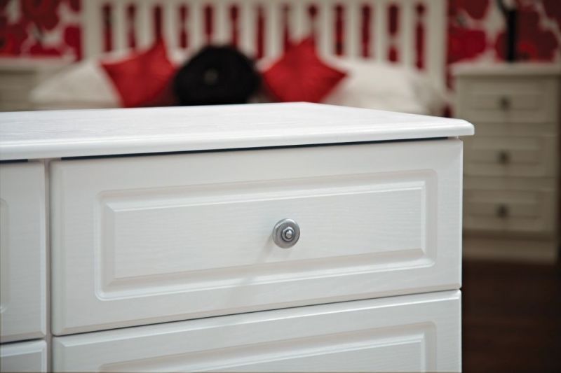 Product photograph of Pembroke 6 Drawer Midi Chest - Comes In White Cream And High Gloss White Options from Choice Furniture Superstore.