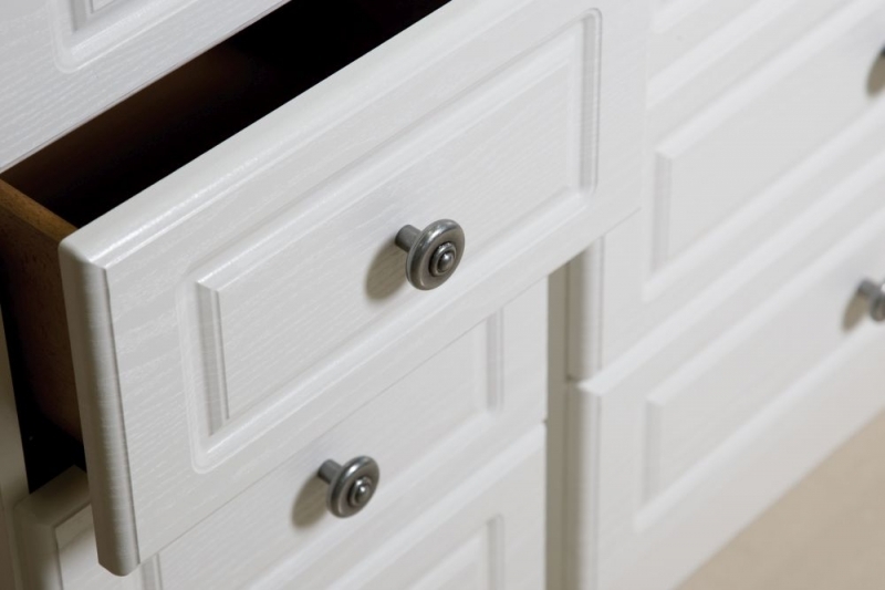 Product photograph of Pembroke 6 Drawer Midi Chest - Comes In White Cream And High Gloss White Options from Choice Furniture Superstore.