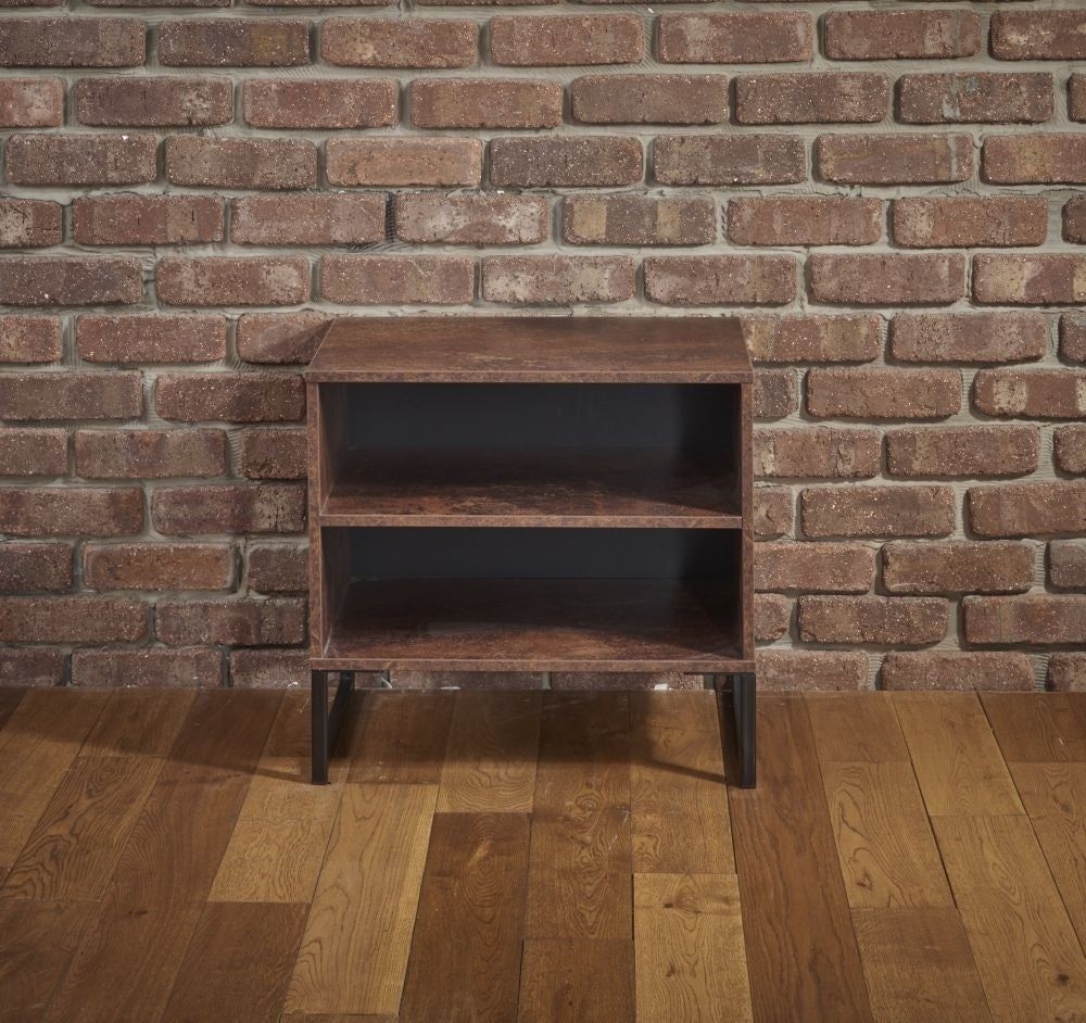 Product photograph of Diego Copper And Black Midi Bedside Table from Choice Furniture Superstore.