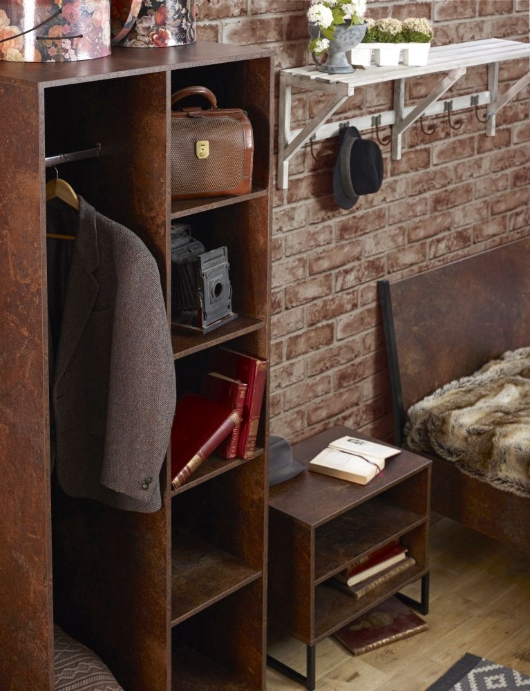 Product photograph of Diego Copper And Black Midi Bedside Table from Choice Furniture Superstore.