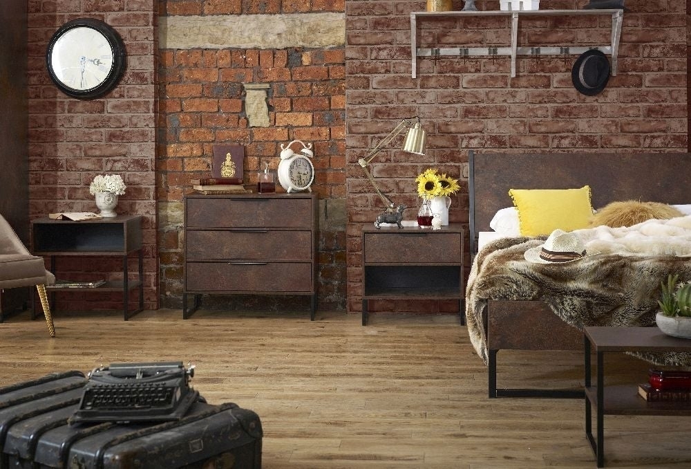 Product photograph of Diego Copper And Black 3 Drawer Small Chest from Choice Furniture Superstore.