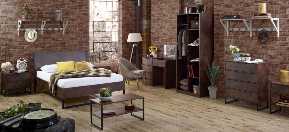 Product photograph of Diego Copper And Black 4 Drawer Chest from Choice Furniture Superstore.