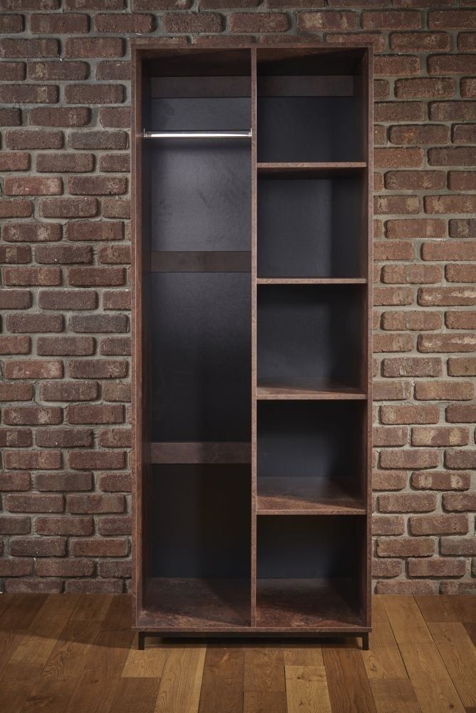 Product photograph of Diego Copper And Black Front Open Shelf Wardrobe from Choice Furniture Superstore.