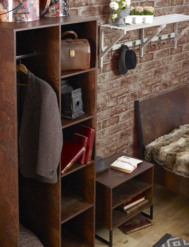 Product photograph of Diego Copper And Black Front Open Shelf Wardrobe from Choice Furniture Superstore.