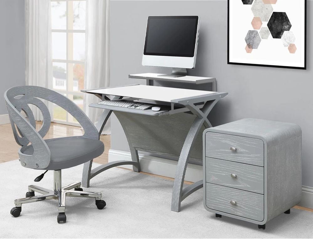 Product photograph of Jual Curve Grey Pedestal - 3 Drawer Pc201 3dr from Choice Furniture Superstore.
