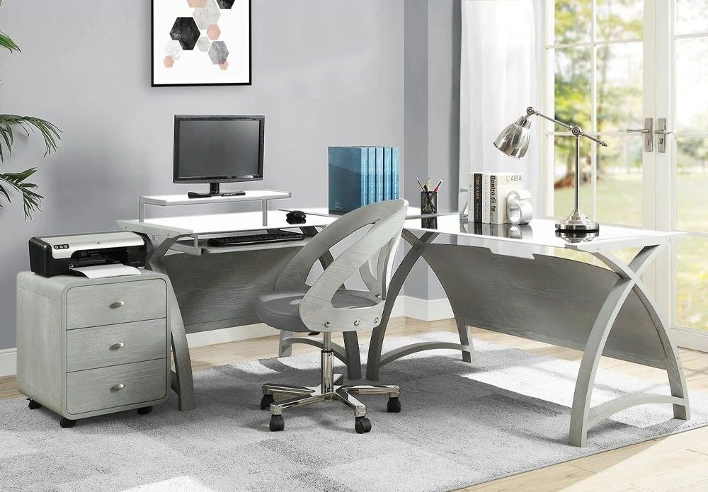Product photograph of Jual Curve Grey Laptop Table Pc201 1300lt from Choice Furniture Superstore.