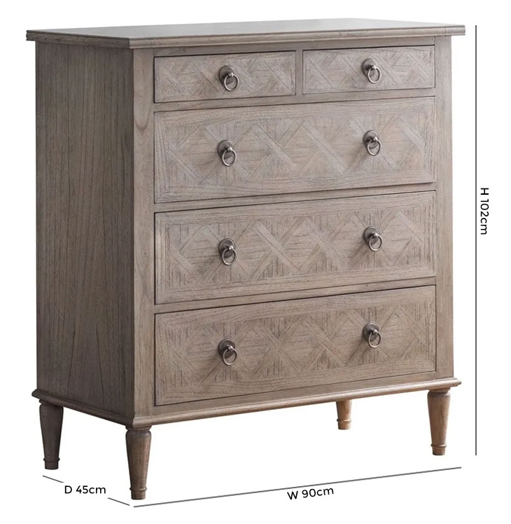 Product photograph of Mustique Wooden 3 2 Drawer Chest from Choice Furniture Superstore.