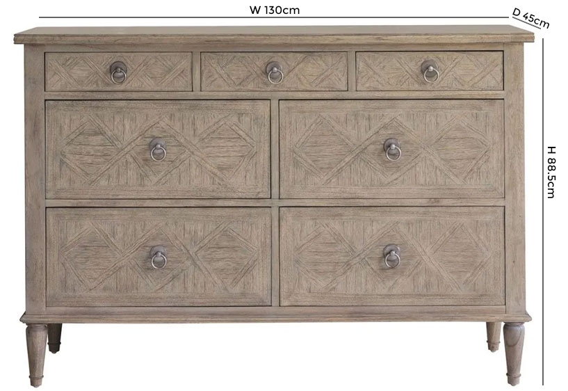 Product photograph of Mustique Wooden 4 3 Drawer Chest from Choice Furniture Superstore.