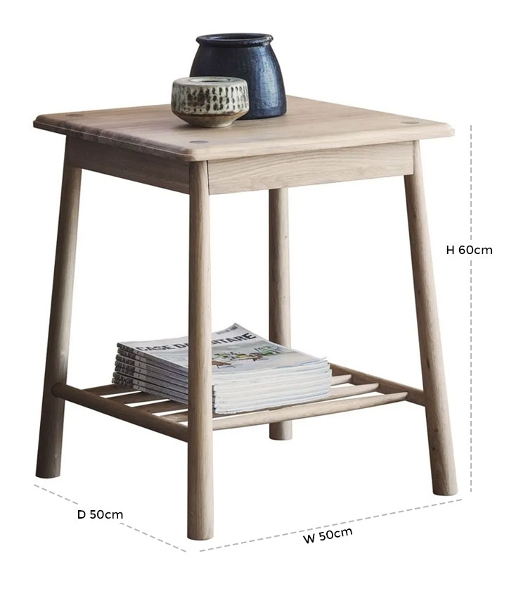 Product photograph of Wycombe Oak Side Table from Choice Furniture Superstore.