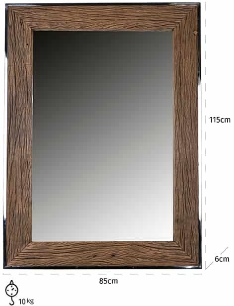Product photograph of Kensington Sleeper Wood And Silver Rectangular Mirror - 115cm X 85cm from Choice Furniture Superstore.