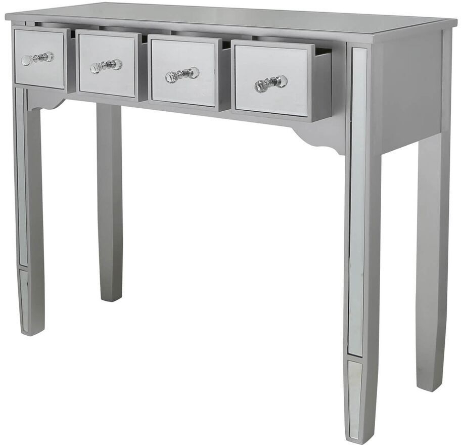 Product photograph of Value Silver Mirrored Console Table from Choice Furniture Superstore.