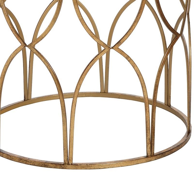Product photograph of Hill Interiors Gold Detail Lattice Side Table Set Of 2 from Choice Furniture Superstore.