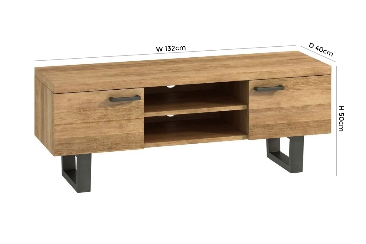 Product photograph of Fusion 2 Door Tv Unit - Comes In Oak And Stone Effect Options from Choice Furniture Superstore.