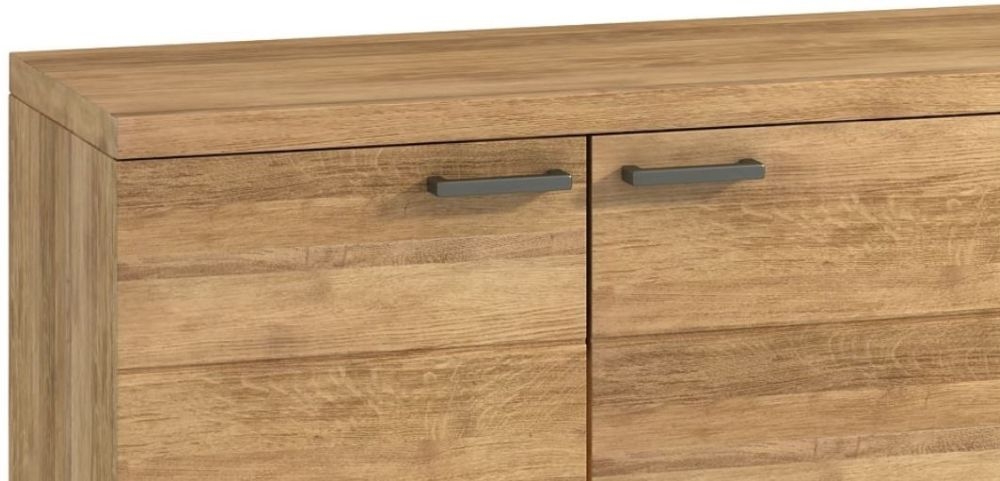 Product photograph of Fusion 3 Door Medium Sideboard - Comes In Oak And Stone Effect Options from Choice Furniture Superstore.