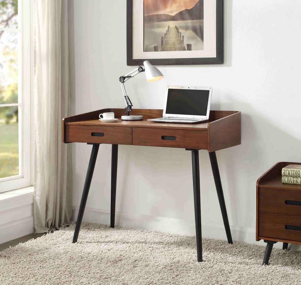 Product photograph of Jual Vienna Walnut 2 Drawer Desk Pc609 from Choice Furniture Superstore.
