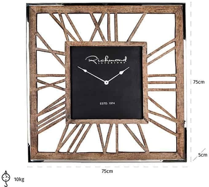 Product photograph of Everson Skeleton Square Clock from Choice Furniture Superstore.