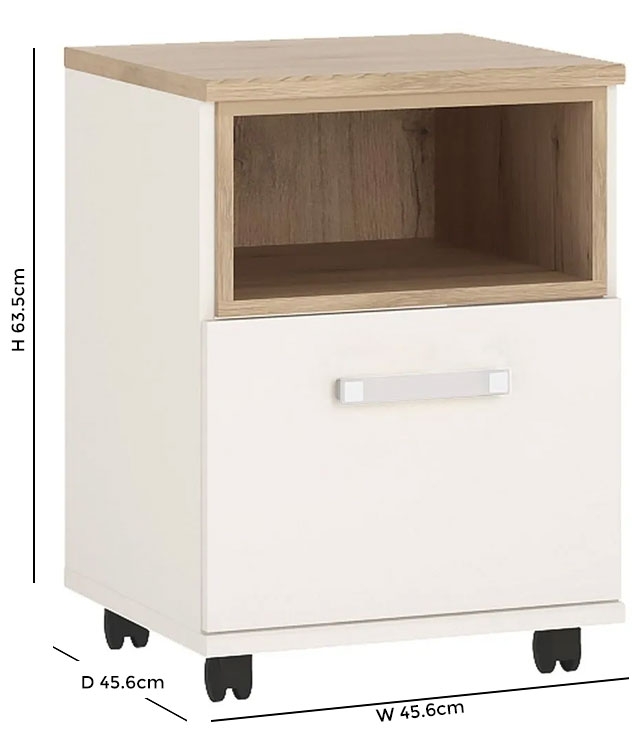 Product photograph of 4kids 1 Door Desk Mobile With Opalino Handles from Choice Furniture Superstore.